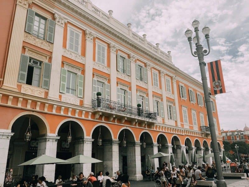 Orange building in Nice Old Town