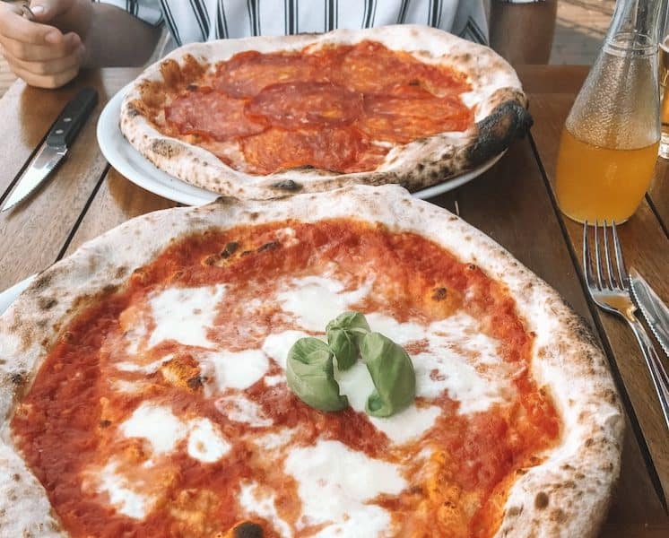 The best pizza in Amsterdam - red sauce and cheese at Fuco Vivo