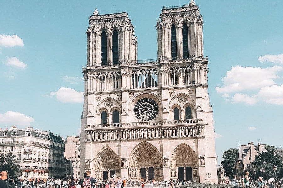 The Notre Dame Cathedral from the front