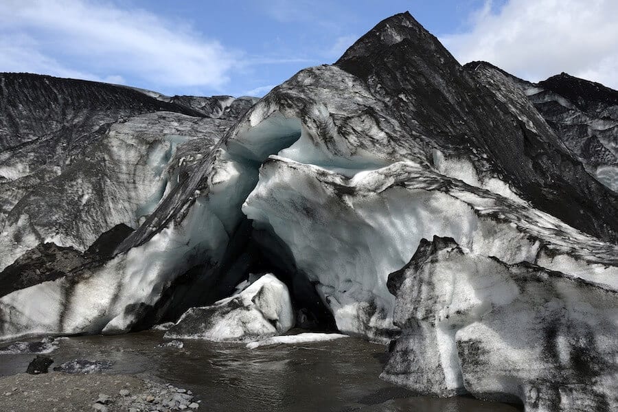 Front of Sólheimajökull glacier in Iceland