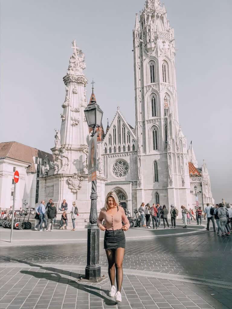 St. Matthias Church with a girl in front 