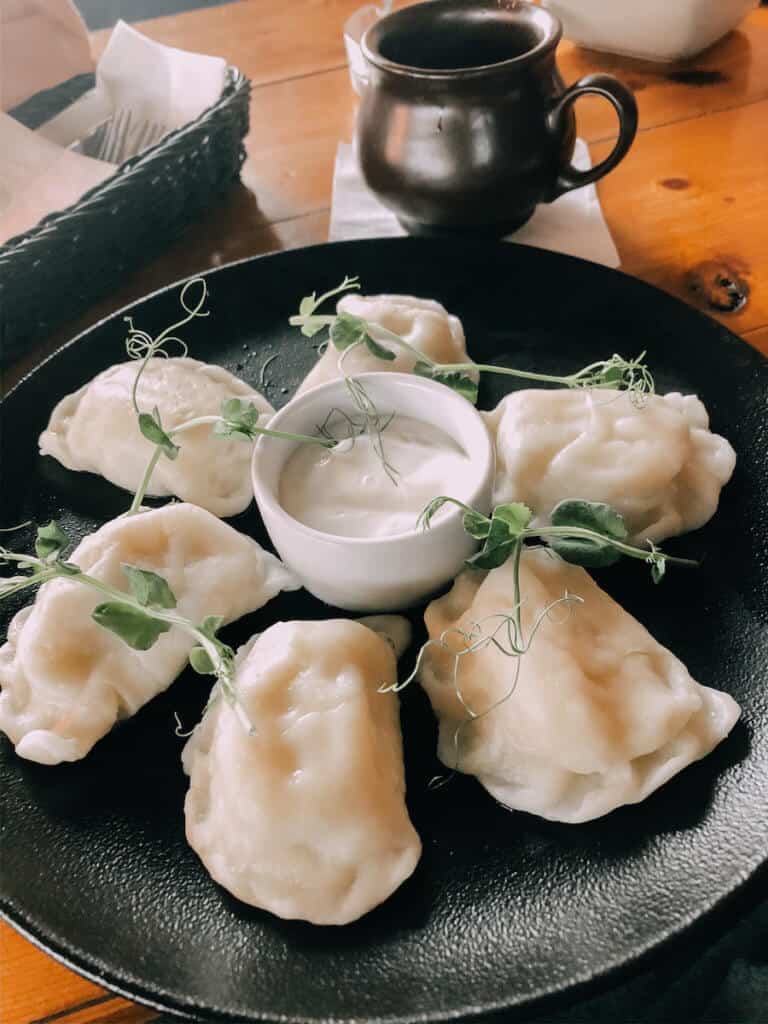Perogies on a plate