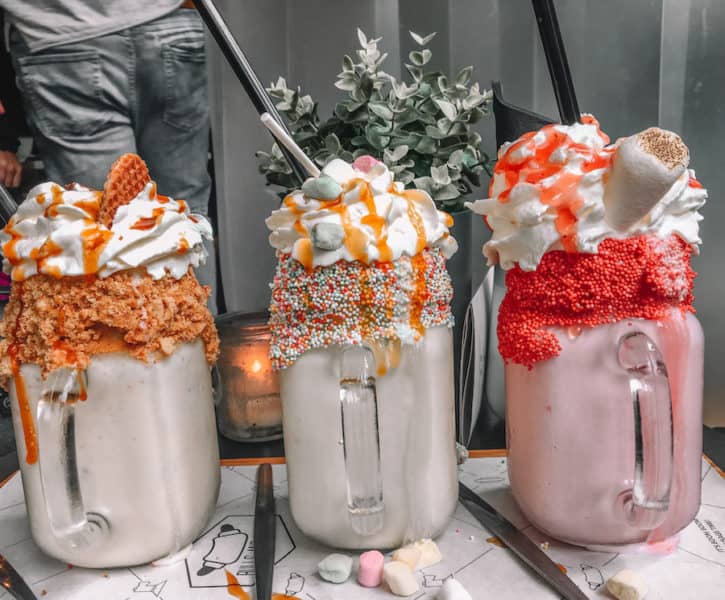 Three milkshakes