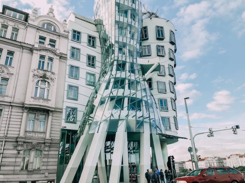 Slanted houses in Prague