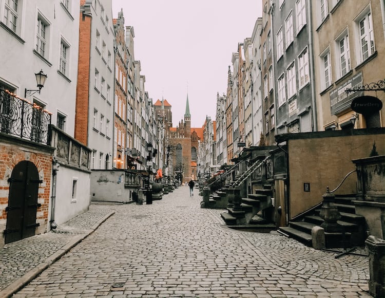 Street in Gdansk one of the cheapest places in Europe