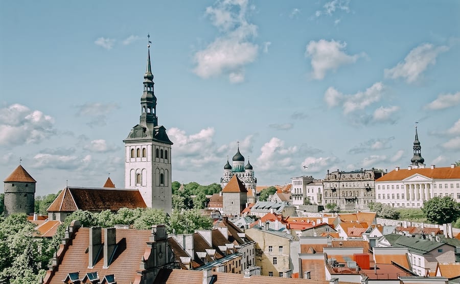 Tops of buildings in Tallin, Estonia