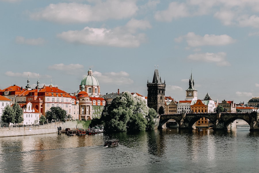 View from the river in Prague 