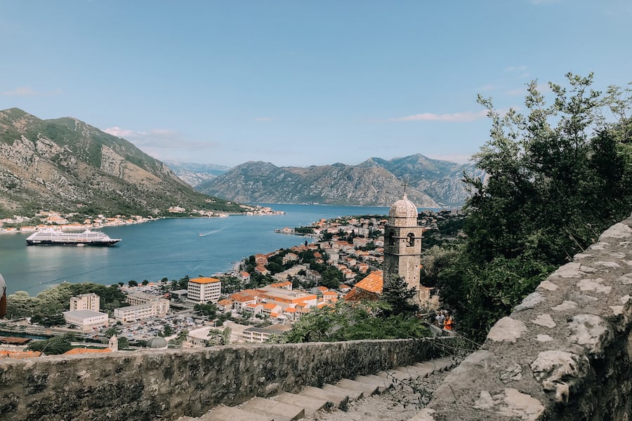 View of the top of Kotor and the Bay of Kotor 