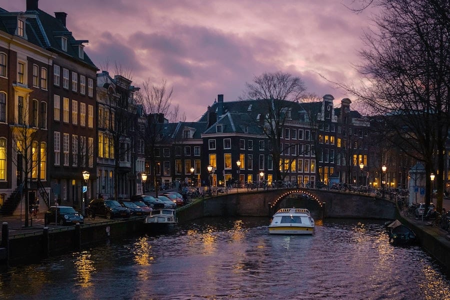 Amsterdam Canal at Night