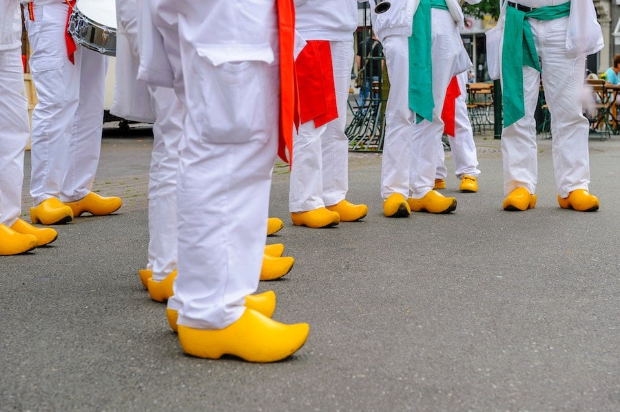 Yellow travel clogs