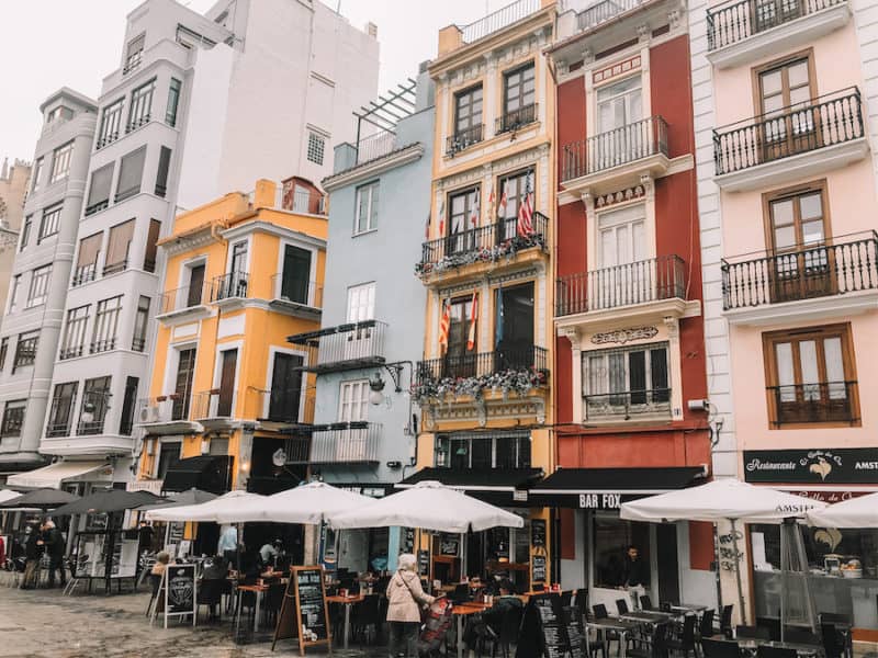 Colourful buildings in Russafa