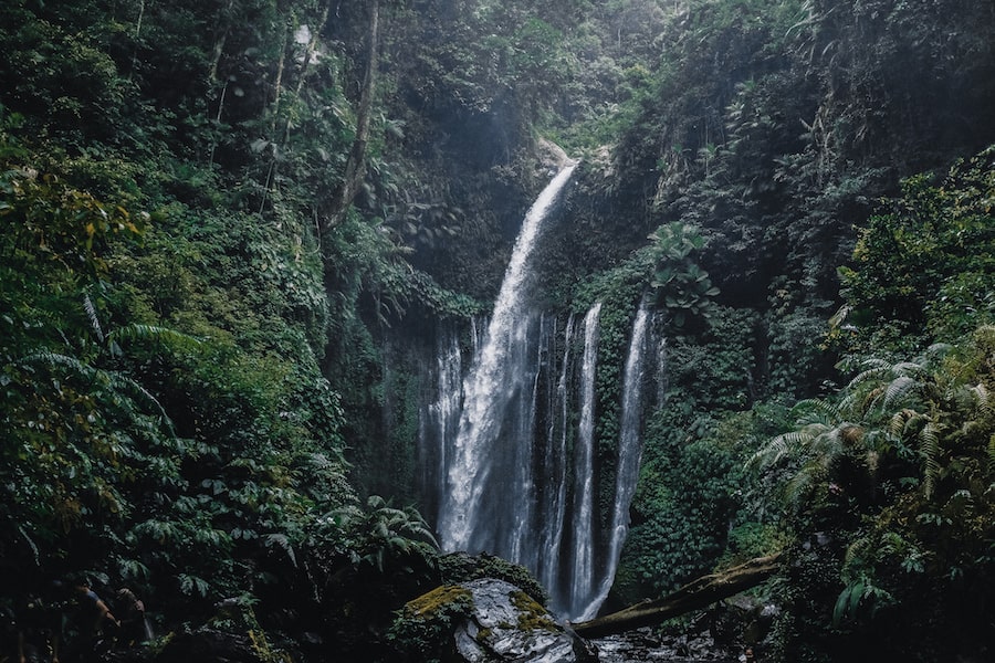 Tiu Kelep Waterfall in Lombok, Indonesia