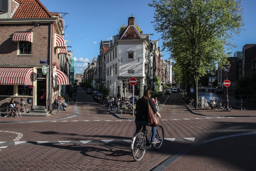 Street with someone biking