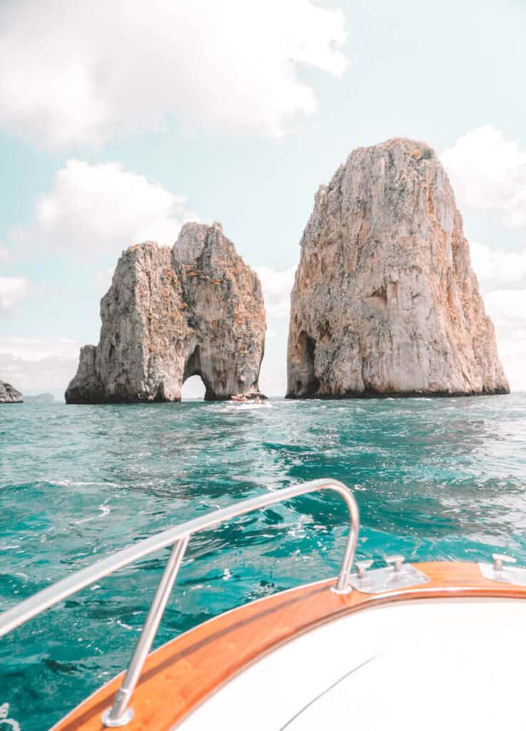 Boat in the water in Capri