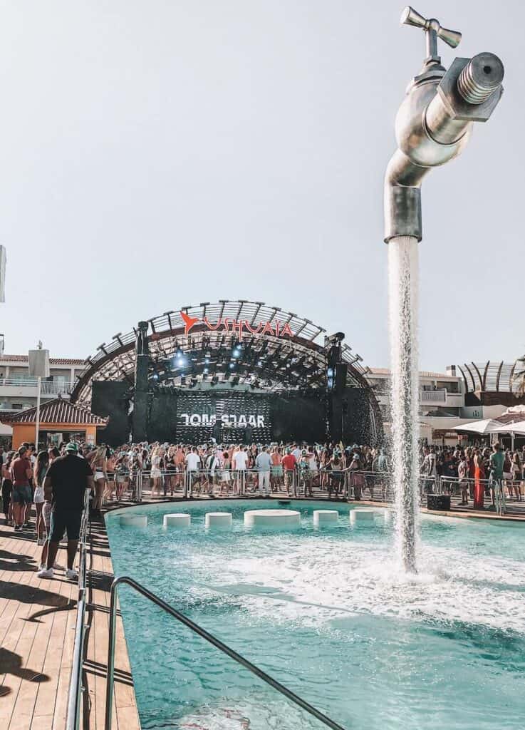 Beach club in Ibiza