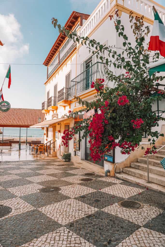 Buildings on a street in Albufeira