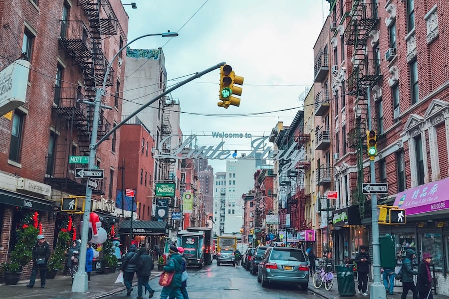 Little Italy street in NYC