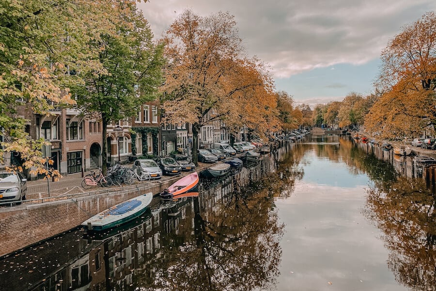 Canal in Amsterdam in the fall