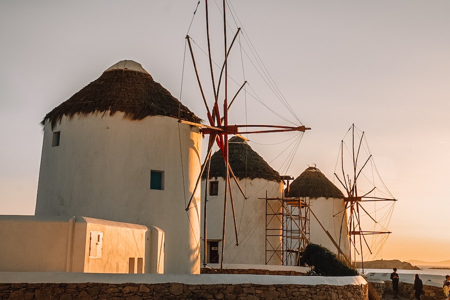 White authentic windmill in Mykonos