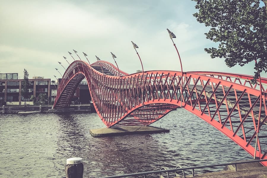 Wavy red bridge