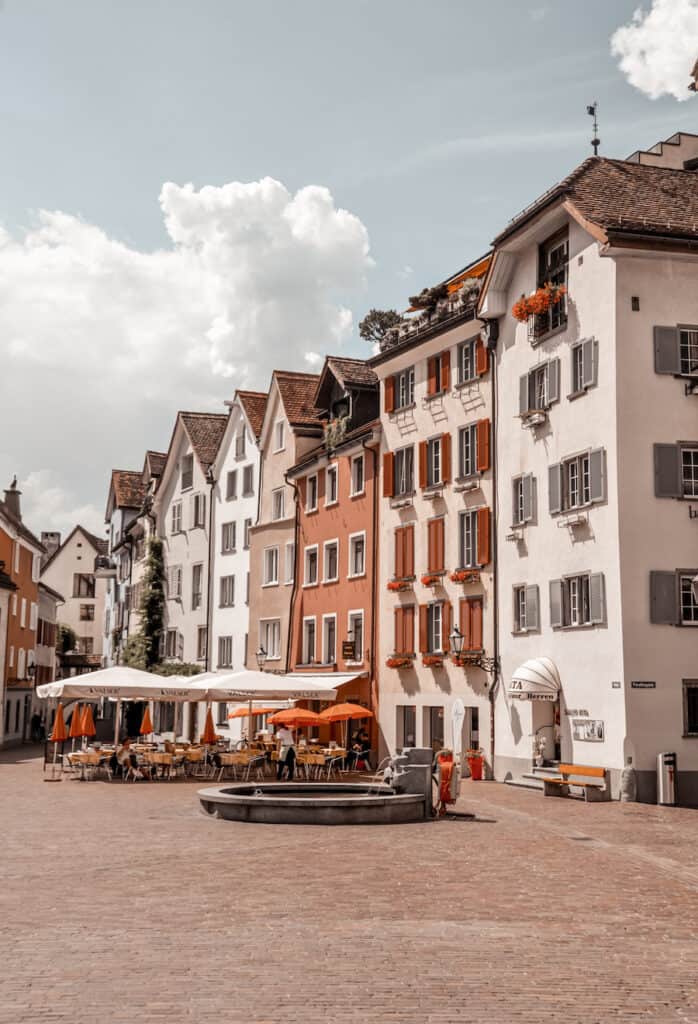 Colourful houses in a square