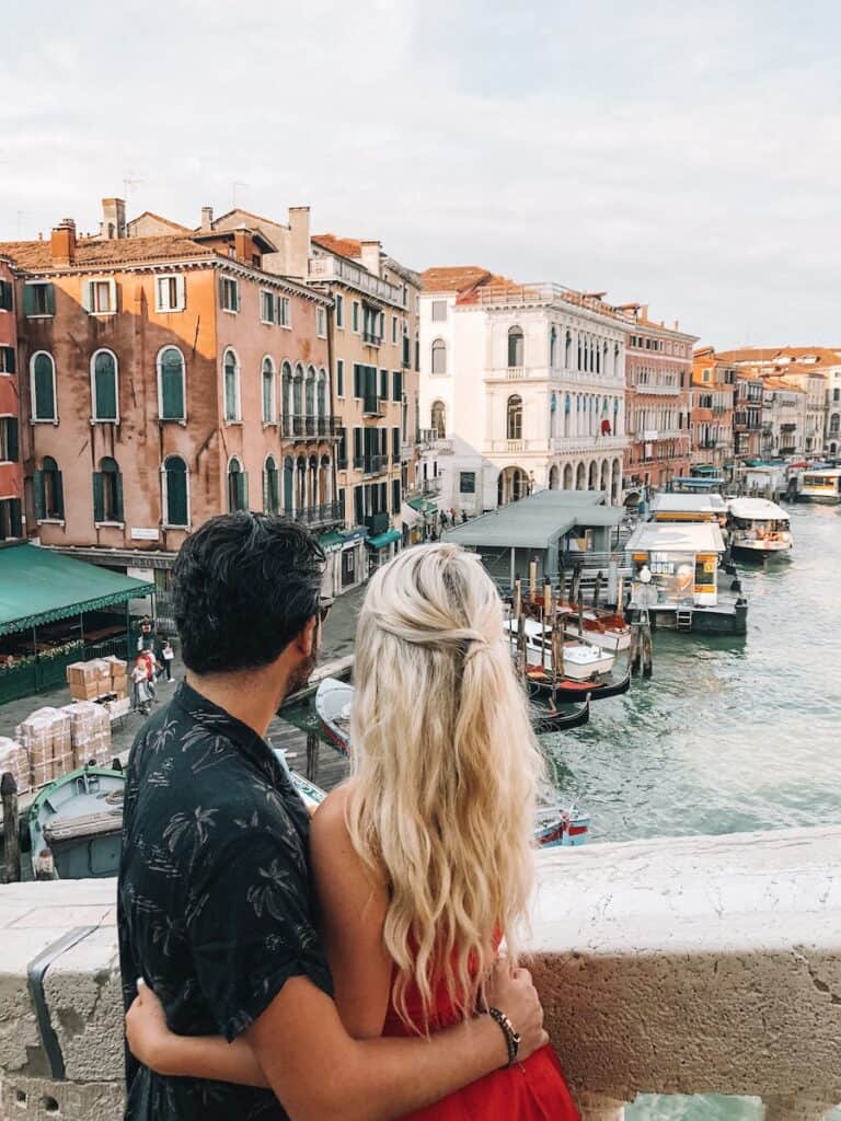 Couple on the main bridge in Venice 