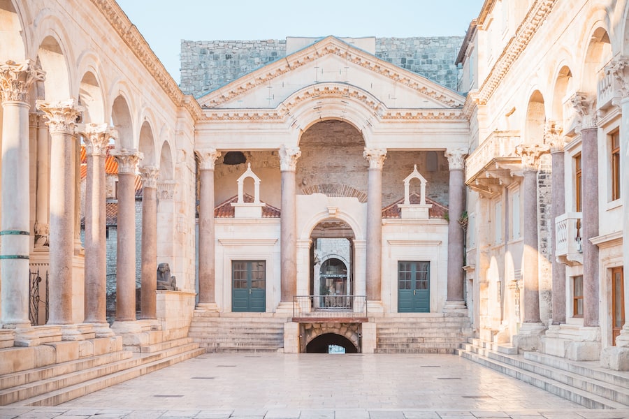 Beautiful palace built for the Roman Emperor Diocletian - Split city, Croatia