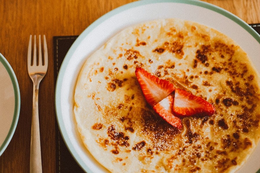 Flat pancakes on a plate