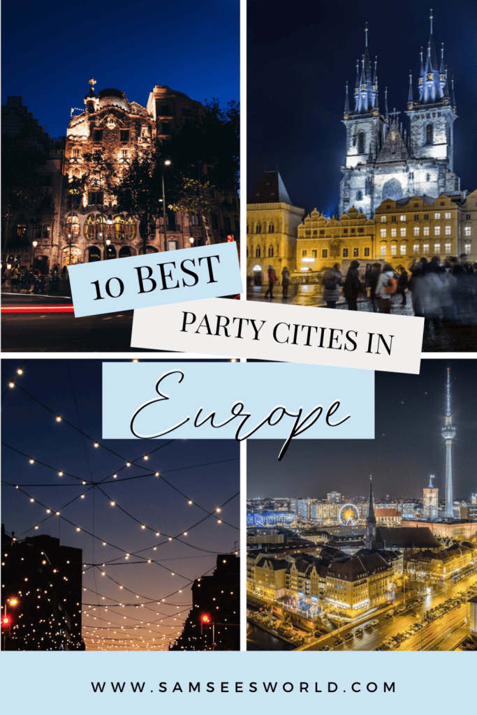 Best party cities in Europe pin