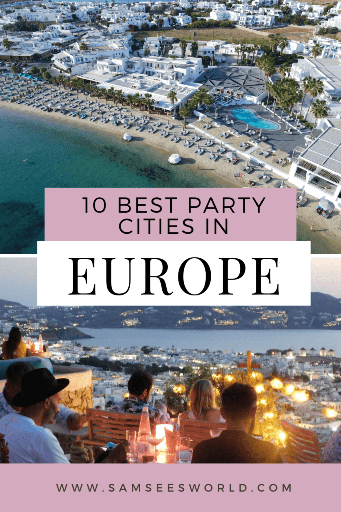 Best party cities in Europe pin