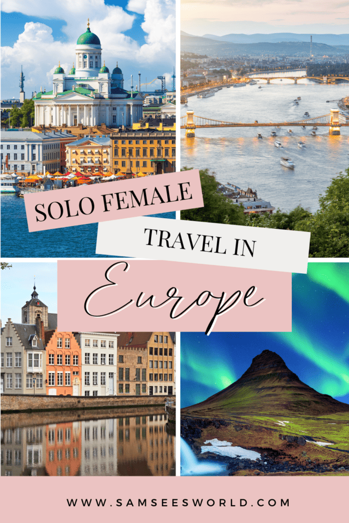 Solo female travel in Europe pin 