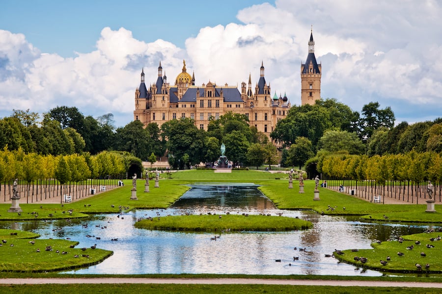 The beautiful, fairy-tale castle in Schwerin