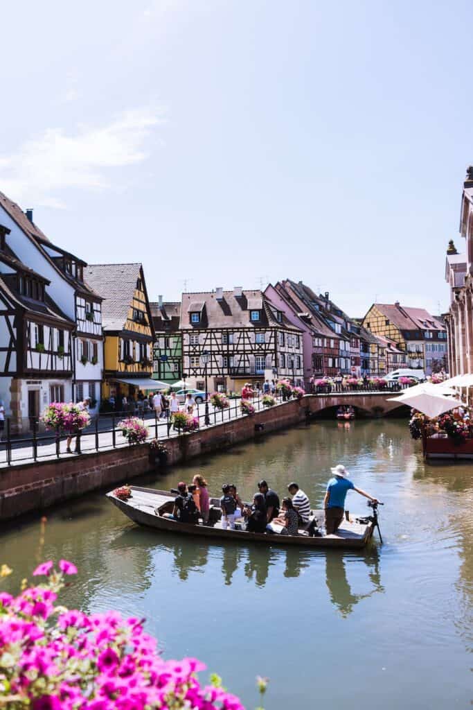 Boat on a canal in Colmar