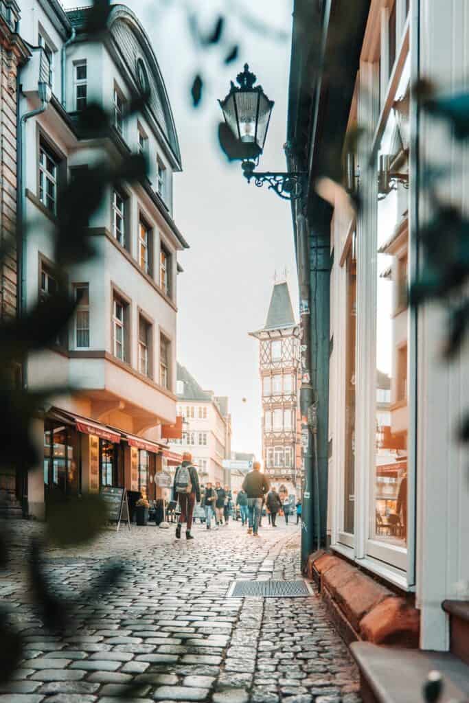 Cobblestone street in Germany