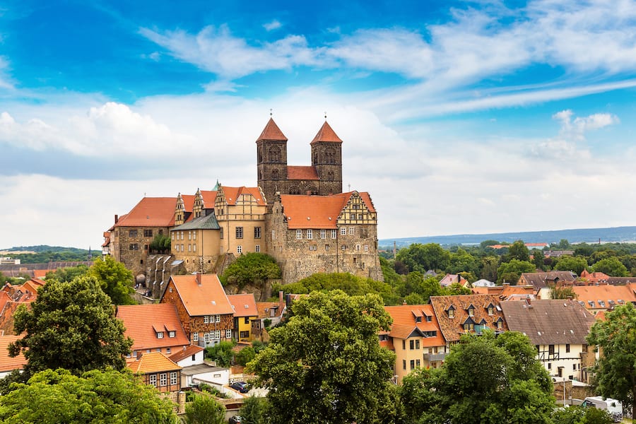 The Castle Hill in Quedlinburg in a beautiful summer day, Germany