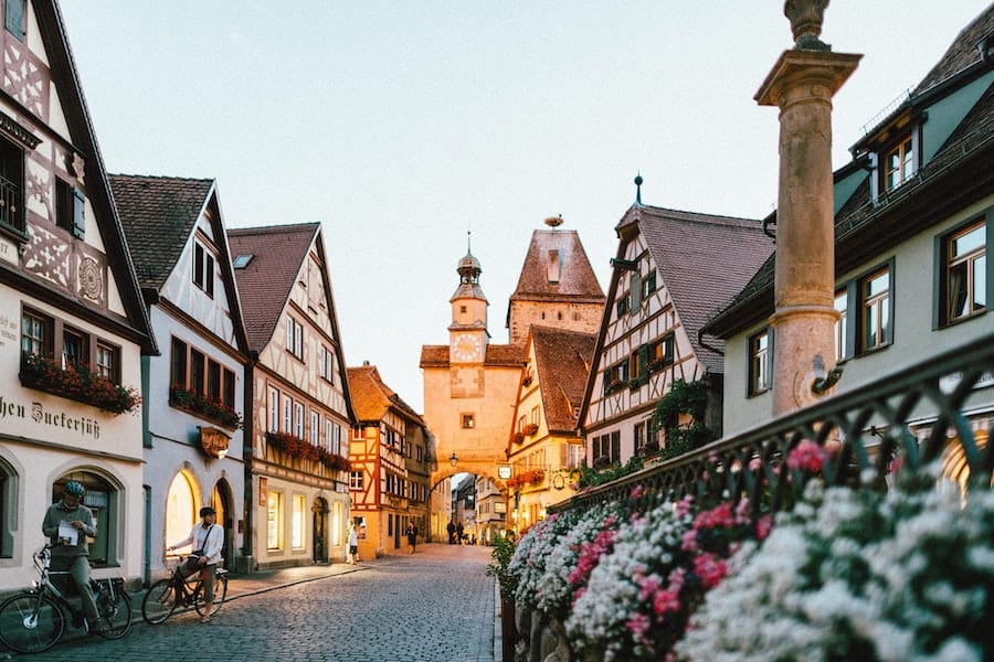 Cobblestone streets with unique medieval architecture 