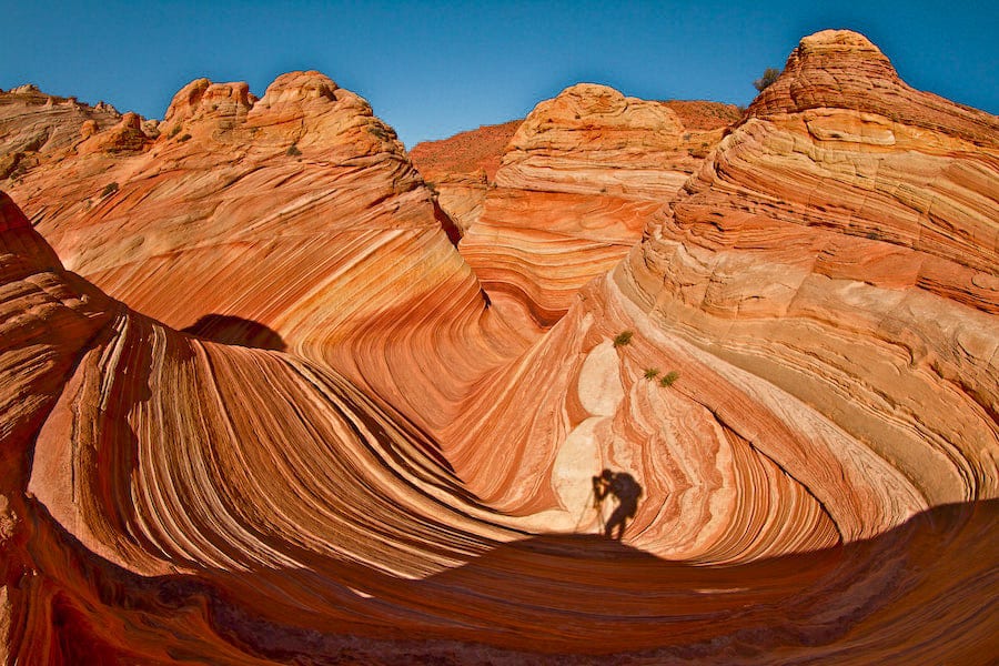 Wavy mountain made of red sandstone
