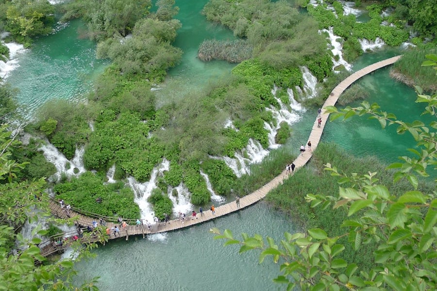 Aerial view of Plitvice