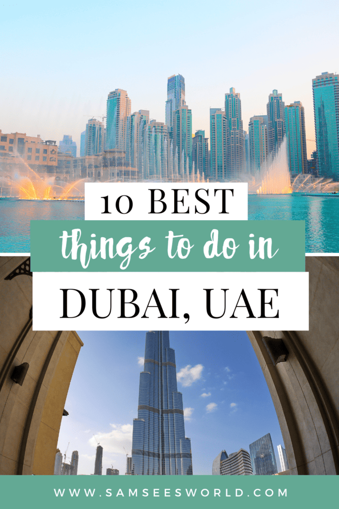 Best things to do in Dubai pin