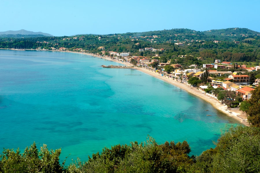 Beach in front of Ipsos, Corfu, Kerkyra