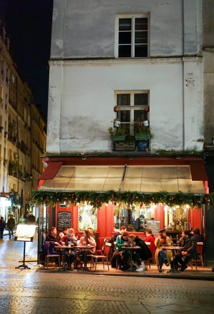 Drinks on a patio in Paris