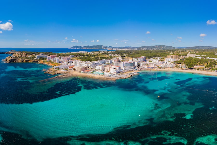 Touristic zone from Santa Eulalia del Rio, Ibiza.