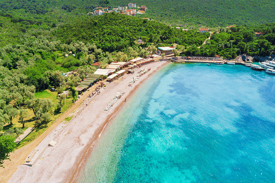 Aerial view of Zanjice beach.