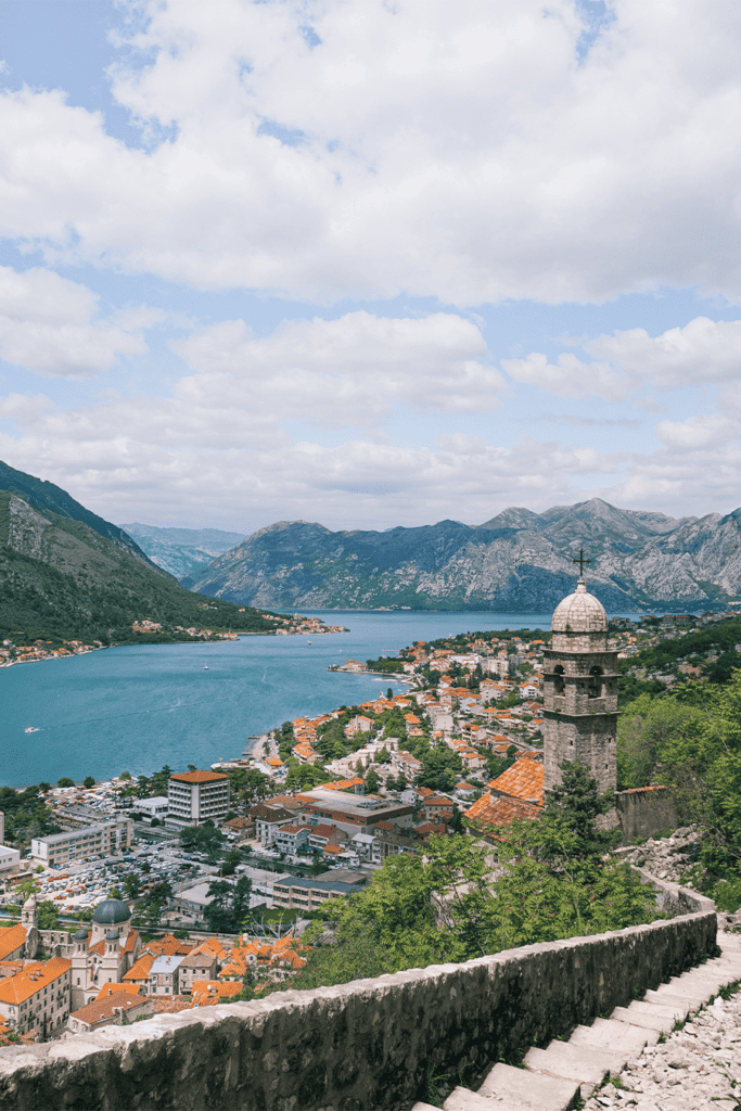 View of Kotor Old Town on the way up to the old Kotor fortress.