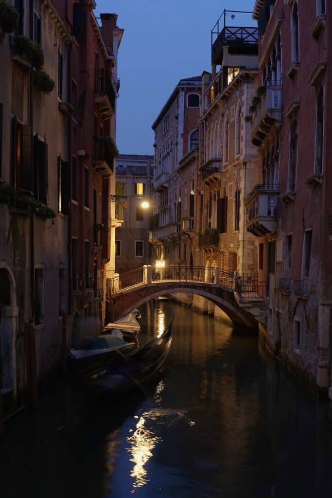 Venice canals at night