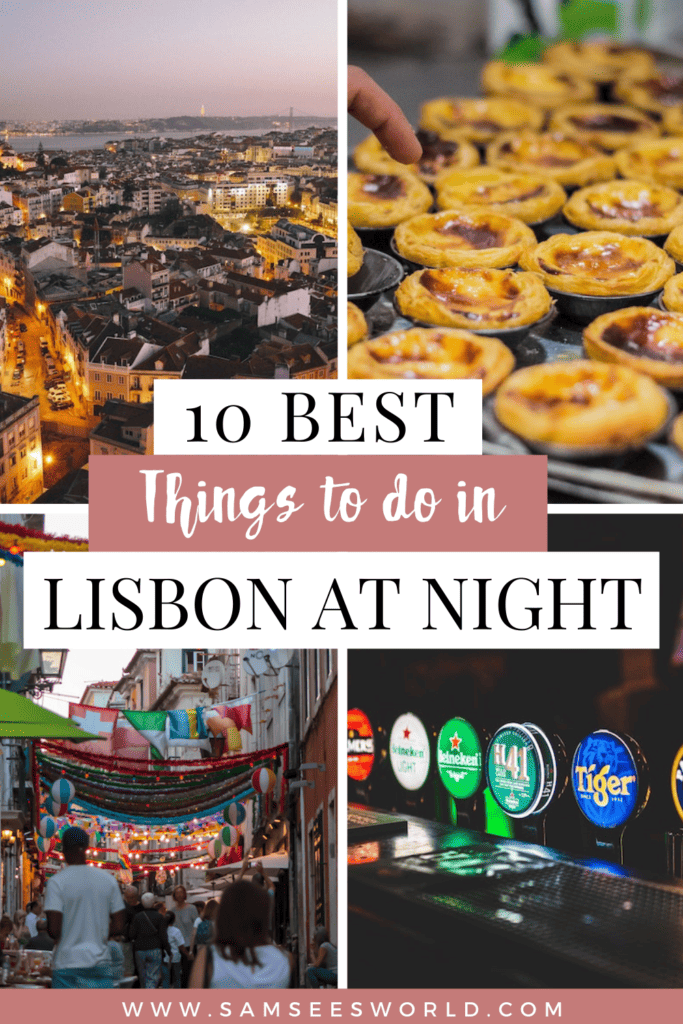 Best Things to do in Lisbon at Night pin