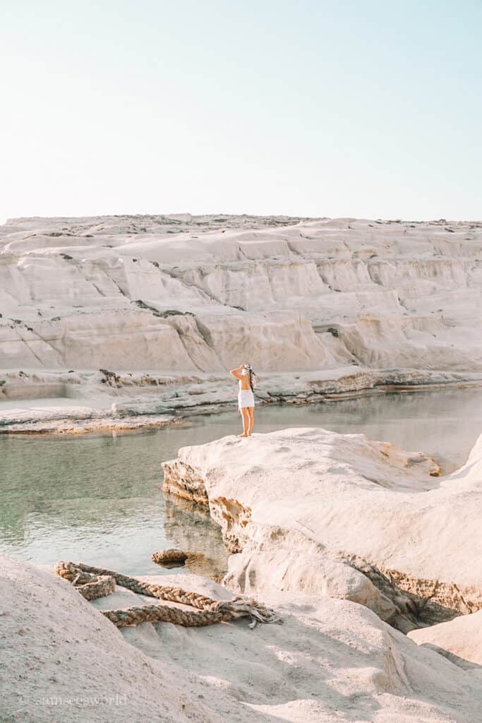 Sarakinko beach in Milos, Greece