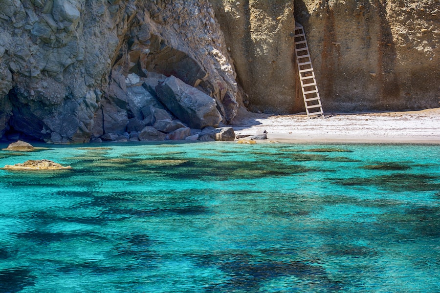 Beautiful beach of Greece, Tsigrado, Milos island