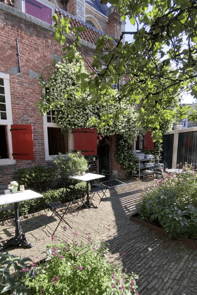 Cafe in Amsterdam during summer