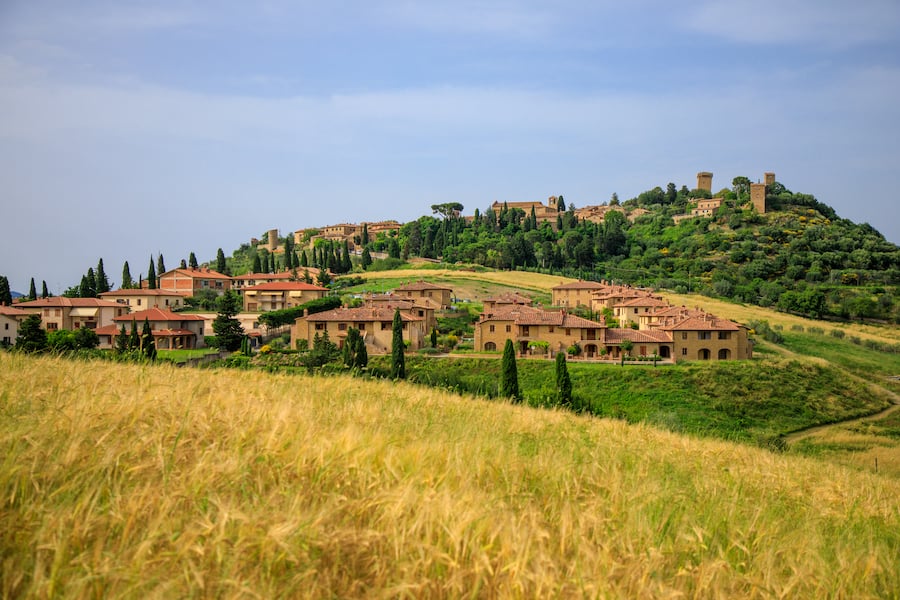 The medieval town of Monticchiello in Tuscany - Italy
